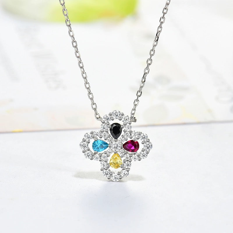 ¡®Moco¡¯LOOP NECKLACE FULL MOTIF DIAMOND 16MM MULTIPLE COLORS