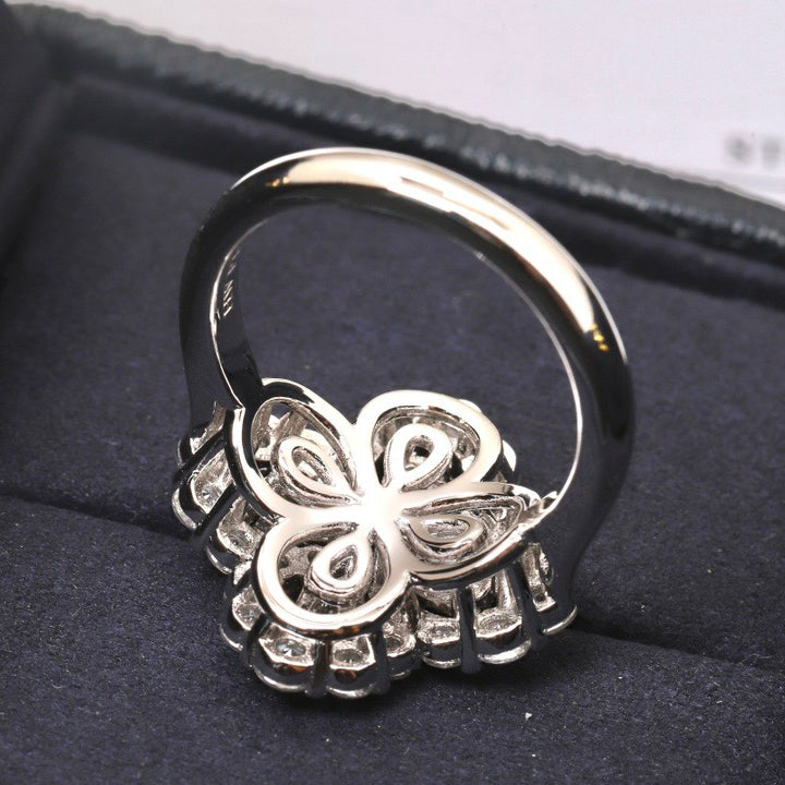 ¡®Moco¡¯LOOP RING FULL MOTIF DIAMOND 16MM SILVE