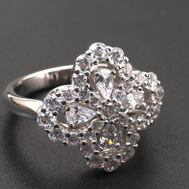¡®Moco¡¯LOOP RING FULL MOTIF DIAMOND 16MM SILVE