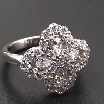 ¡®Moco¡¯LOOP RING FULL MOTIF DIAMOND 16MM SILVE