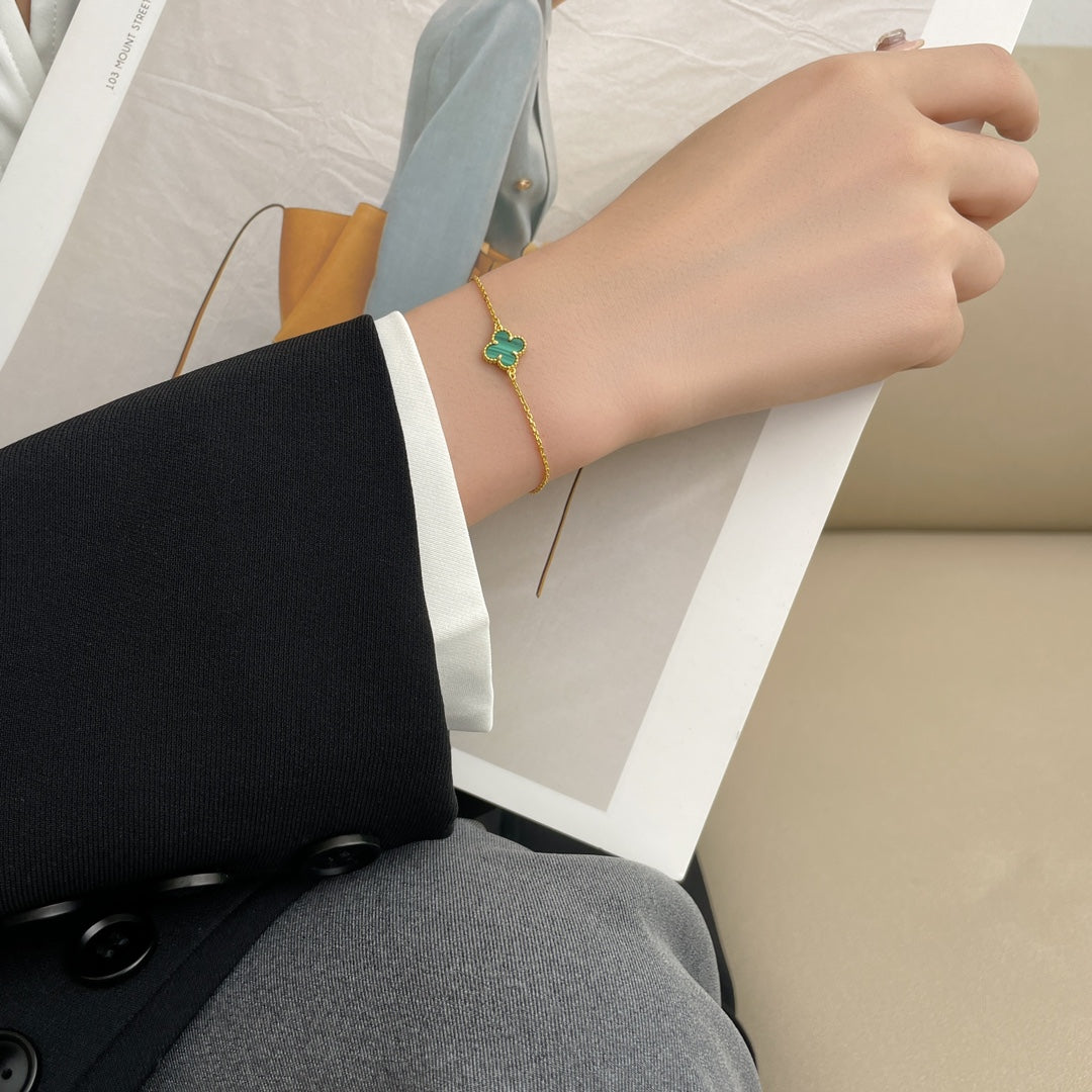 ¡®Moco¡¯CLOVER BRACELET MALACHITE 1 MOTIF