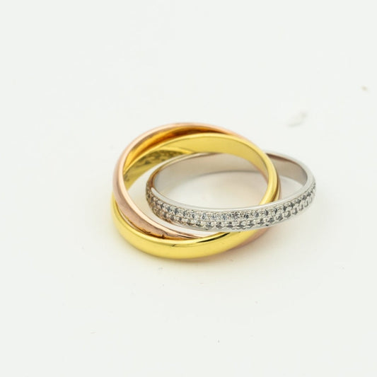 ¡®Moco¡¯TRINITY RING GOLD PINK GOLD SILVER DIAMONDS