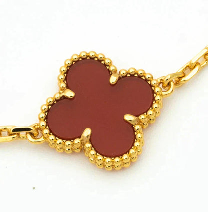 [Moco]New  CLOVER 5 MOTIF RED CORNELIAN BRACELET COLLECTION