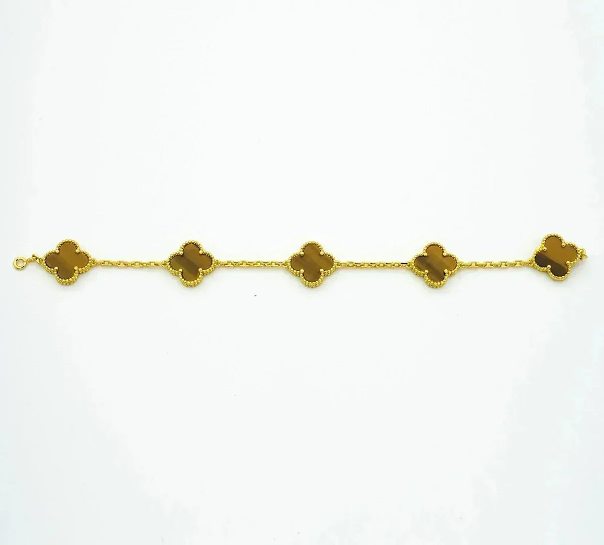 [Moco]New  CLOVER 5 MOTIFS TIGER EYE BRACELET COLLECTION