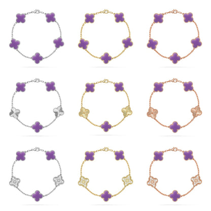 [Moco]New CLOVER 5 MOTIF LIGHT PURPLE BRACELET COLLECTION