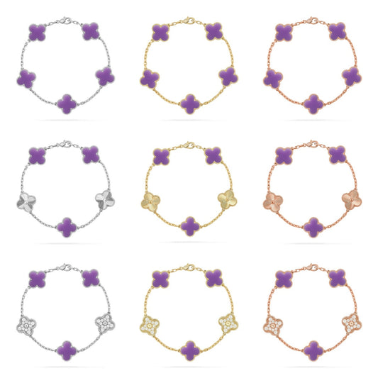 [Moco]New CLOVER 5 MOTIF LIGHT PURPLE BRACELET COLLECTION