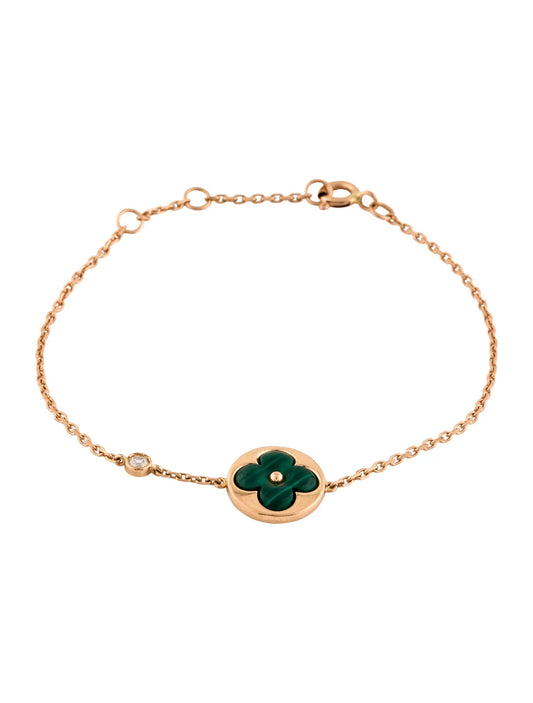 ¡®Moco¡¯SUN MALACHITE 1 DIAMOND PINK GOLD BRACELET