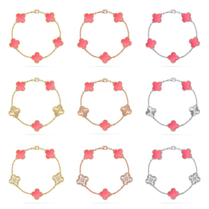[Moco]New  CLOVER 5 MOTIFS  PINK MOP BRACELET COLLECTION