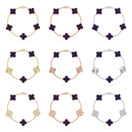 [Moco]New CLOVER 5 MOTIF PURPLE STRIPES BRACELET COLLECTION