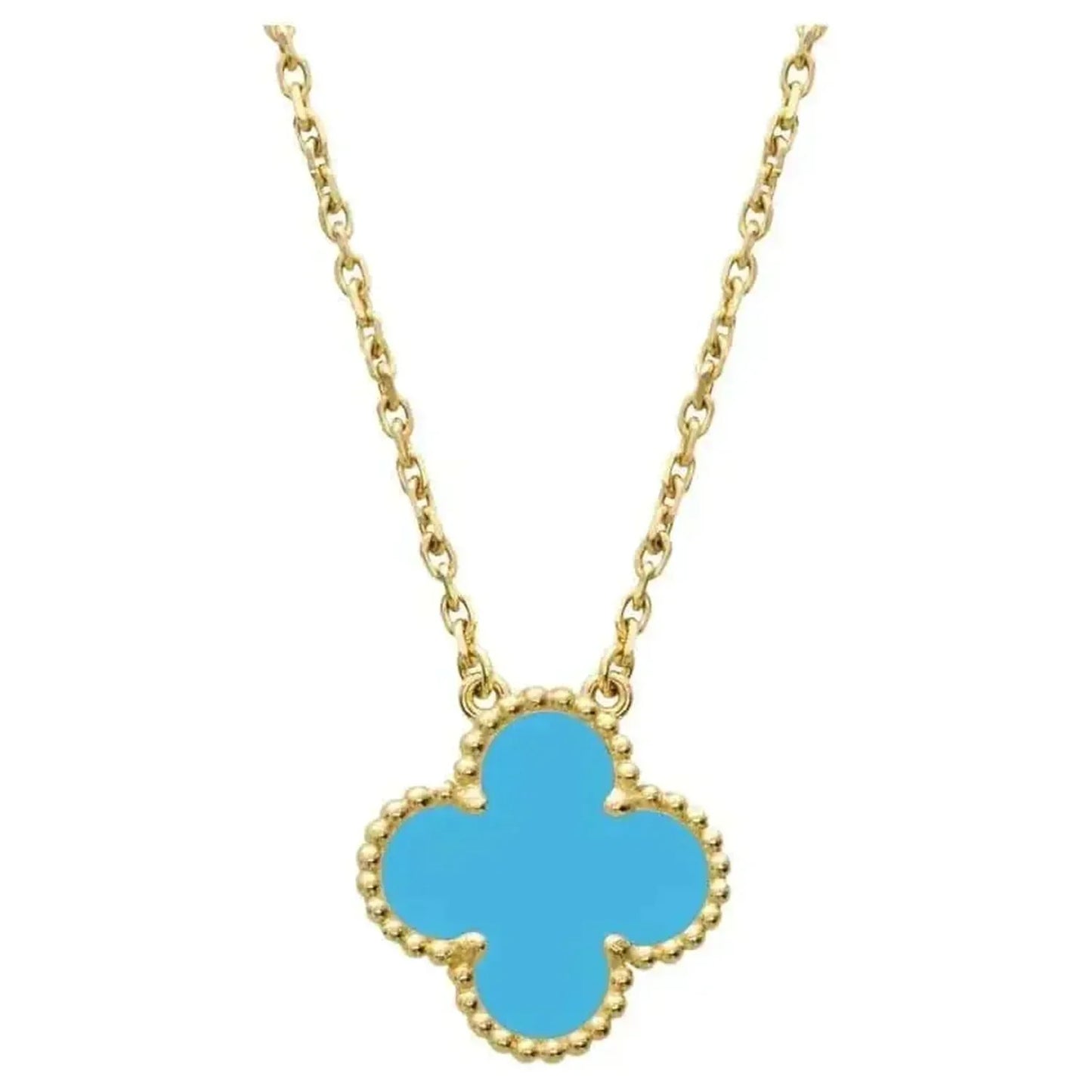 ¡®Moco¡¯CLOVER 15MM VINTAGE TURQUOISE NECKLACE