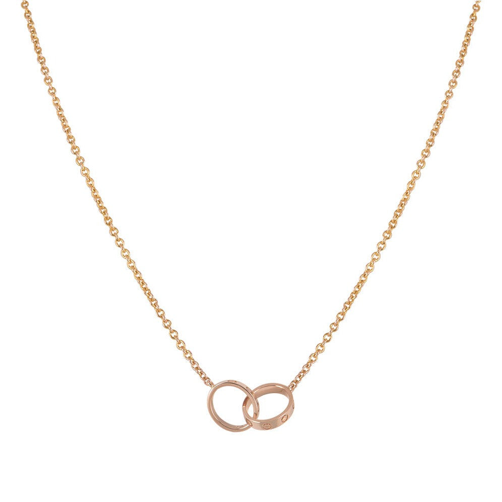 ¡®Moco¡¯LOVE NECKLACE DOUBLE RING PINK GOLD