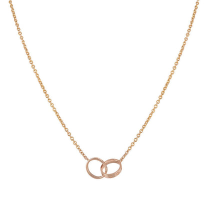 ¡®Moco¡¯LOVE NECKLACE DOUBLE RING PINK GOLD