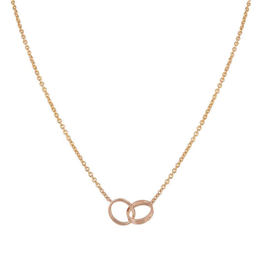 ¡®Moco¡¯LOVE NECKLACE DOUBLE RING PINK GOLD
