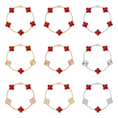 [Moco]New CLOVER 5 MOTIF RED PATTERN BRACELET COLLECTION