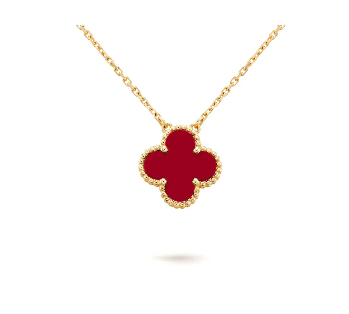 ¡®Moco¡¯CLOVER 15MM CARNELIAN SINGLE FLOWER NECKLACE
