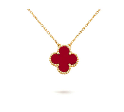 ¡®Moco¡¯CLOVER 15MM CARNELIAN SINGLE FLOWER NECKLACE