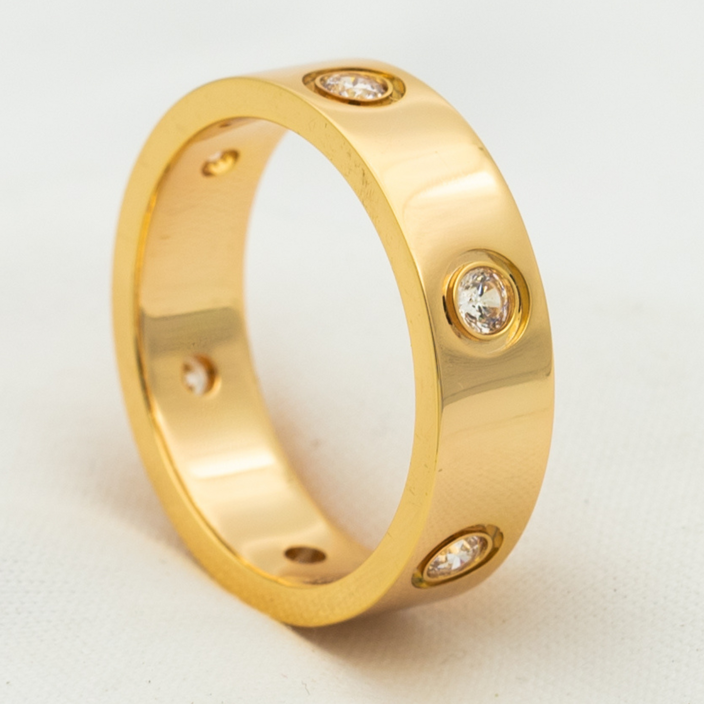 ¡®Moco¡¯LOVE RING 5.5MM 6 DIAMONDS PINK GOLD