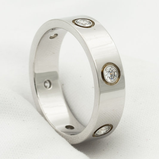 ¡®Moco¡¯LOVE RING 5.5MM 6 DIAMONDS SILVER
