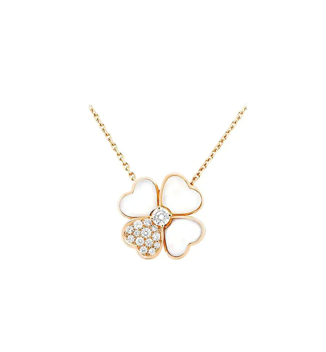 ¡®Moco¡¯CLOVER MOP DIAMOND ROSE GOLD NECKLACE