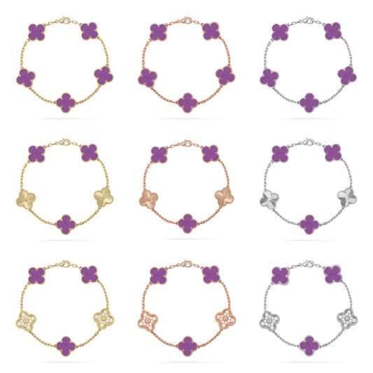 [Moco]New  CLOVER 5 MOTIF VIOLET BRACELET COLLECTION