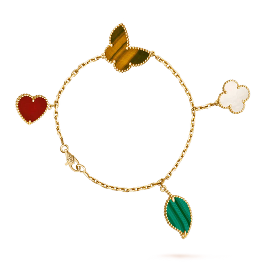 ¡®Moco¡¯LUCKY SPRING 5 MOTIF GOLD BRACELET