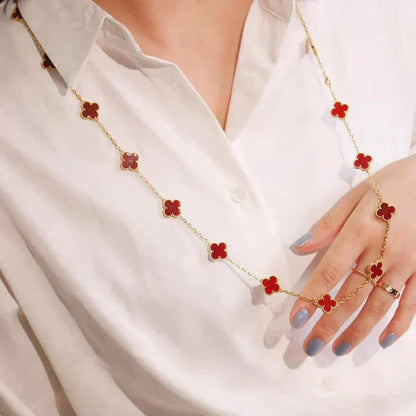 ¡®Moco¡¯CLOVER 20 MOTIFS CARNELIAN NECKLACE