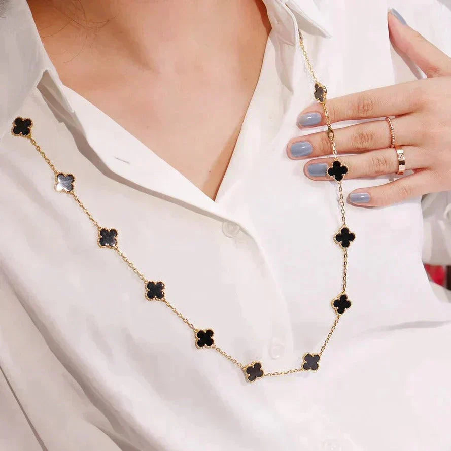 ¡®Moco¡¯CLOVER 20 MOTIFS ONYX NECKLACE