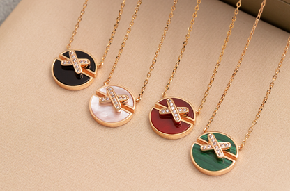 ¡®Moco¡¯JEUX DE PINK GOLD DIAMOND NECKLACE