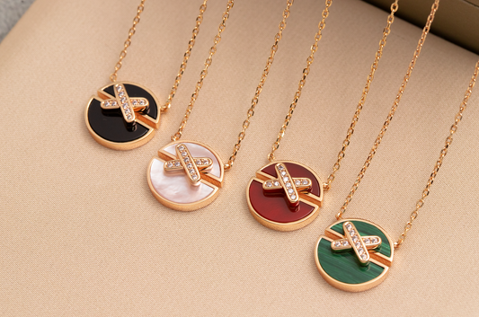 ¡®Moco¡¯JEUX DE PINK GOLD DIAMOND NECKLACE