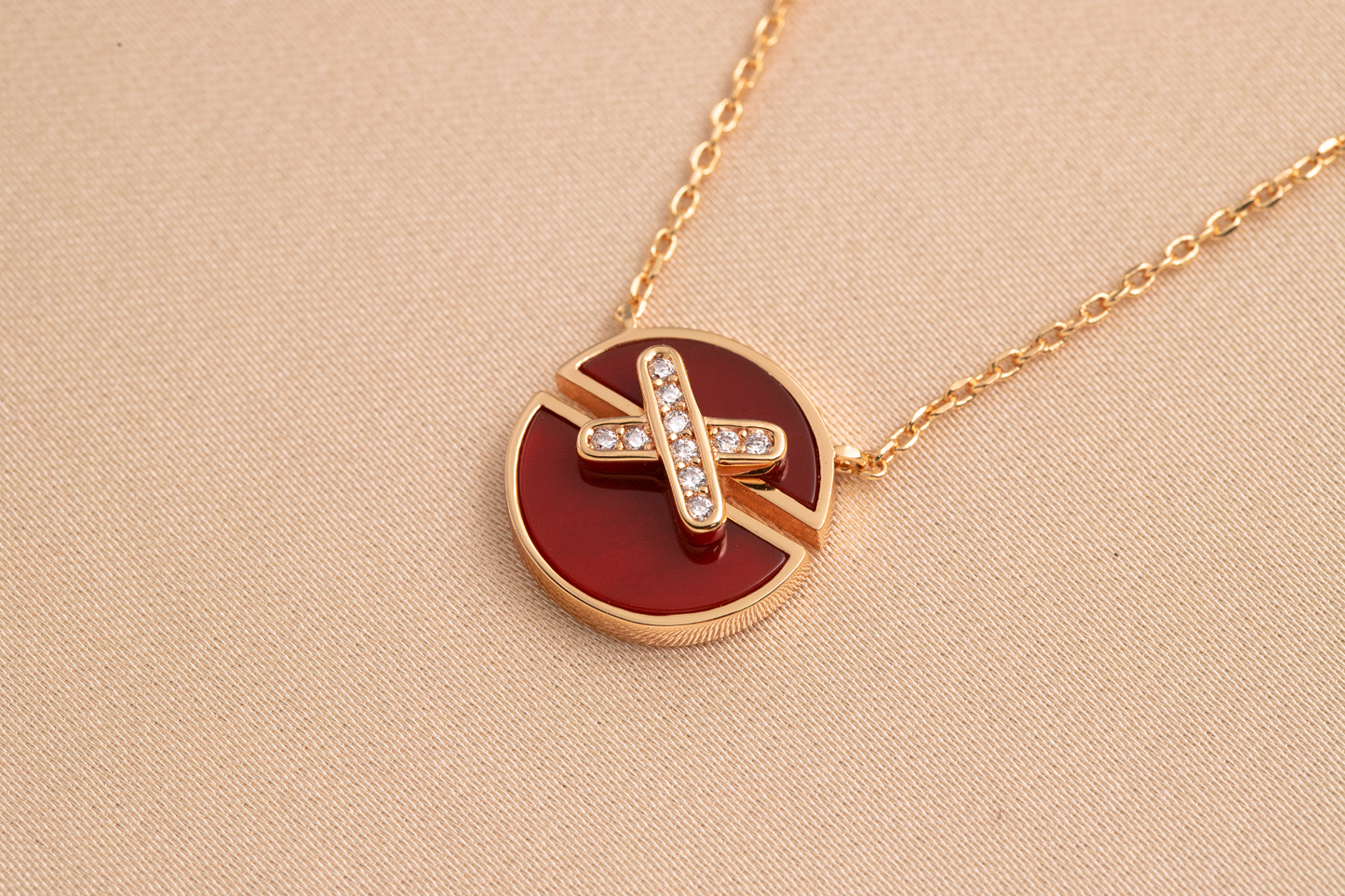 ¡®Moco¡¯JEUX DE PINK GOLD DIAMOND NECKLACE