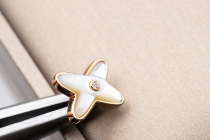 ¡®Moco¡¯JEUX DE WHITE MOP PINK GOLD DIAMOND EARRINGS