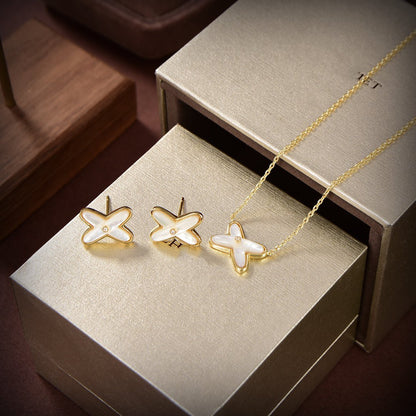 ¡®Moco¡¯JEUX DE WHITE MOP GOLD DIAMOND EARRINGS