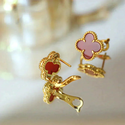 ¡®Moco¡¯CLOVER MEDIUM 1 MOTIFS CARNELIAN  EARRINGS