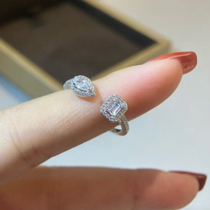[ Moco ]MY TWIN TOI & MOI SILVER DIAMOND RING