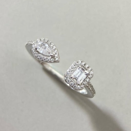 [ Moco ]MY TWIN TOI & MOI SILVER DIAMOND RING