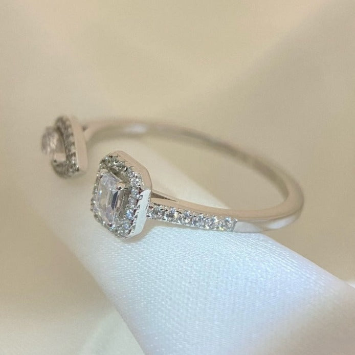 [ Moco ]MY TWIN TOI & MOI SILVER DIAMOND RING