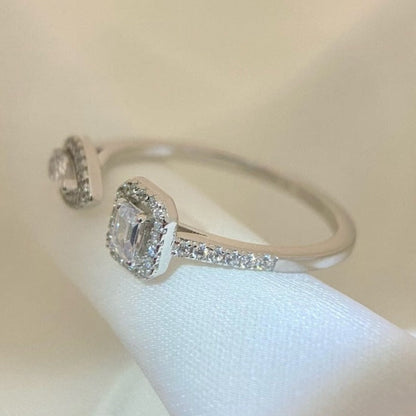 [ Moco ]MY TWIN TOI & MOI SILVER DIAMOND RING