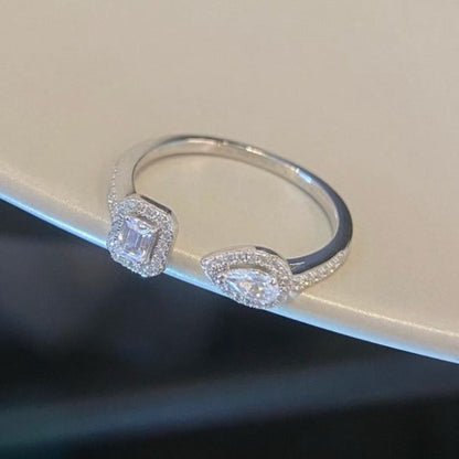 [ Moco ]MY TWIN TOI & MOI SILVER DIAMOND RING