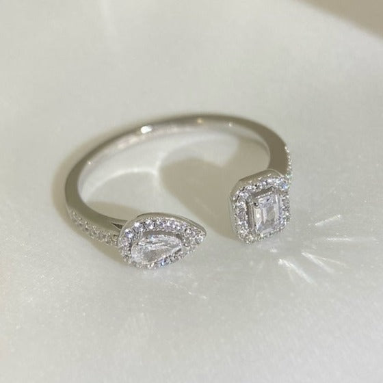 [ Moco ]MY TWIN TOI & MOI SILVER DIAMOND RING