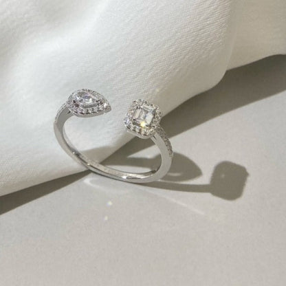 [ Moco ]MY TWIN TOI & MOI SILVER DIAMOND RING