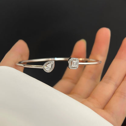 [ Moco ]JONC FLEX MY TWIN TOI & MOI SILVER DIAMOND BRACELET