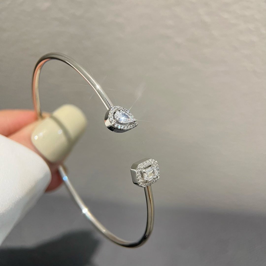 [ Moco ]JONC FLEX MY TWIN TOI & MOI SILVER DIAMOND BRACELET