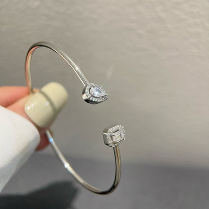 [ Moco ]JONC FLEX MY TWIN TOI & MOI SILVER DIAMOND BRACELET