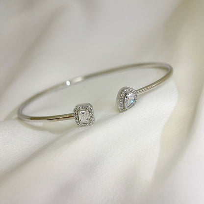 [ Moco ]JONC FLEX MY TWIN TOI & MOI SILVER DIAMOND BRACELET