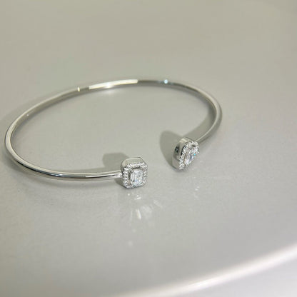 [ Moco ]JONC FLEX MY TWIN TOI & MOI SILVER DIAMOND BRACELET