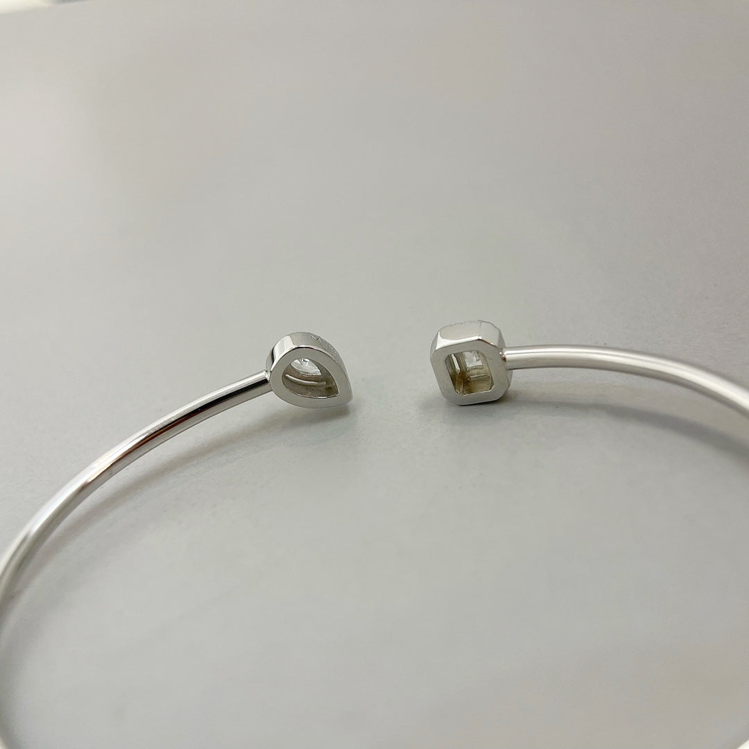 [ Moco ]JONC FLEX MY TWIN TOI & MOI SILVER DIAMOND BRACELET
