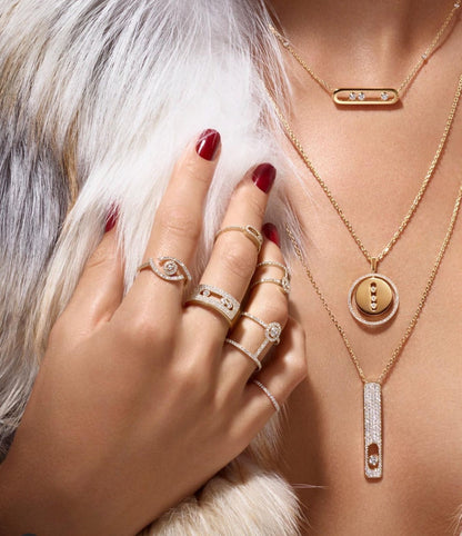 [ Moco ] Moco  MOVE PM NECKLACE PINK GOLD DIAMOND
