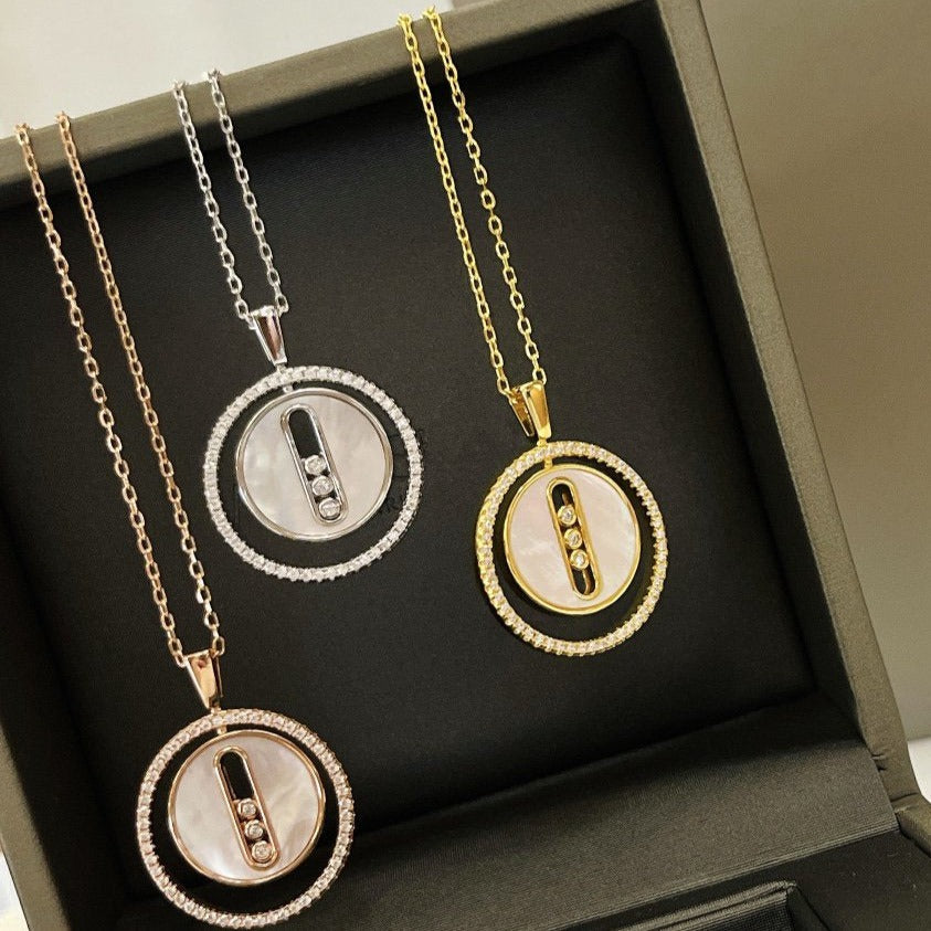 [ Moco ] Moco  MOVE MM NACRE BLANCHE DIAMOND NECKLACE