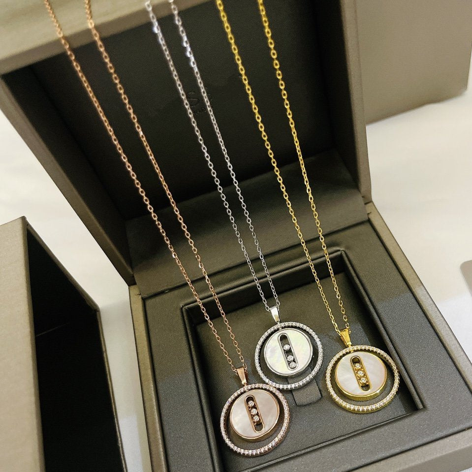 [ Moco ] Moco  MOVE MM NACRE BLANCHE DIAMOND NECKLACE