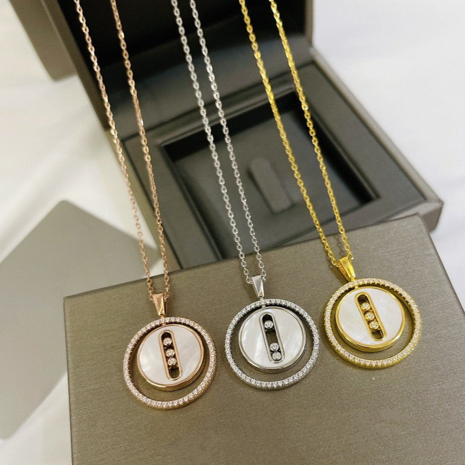 [ Moco ] Moco  MOVE MM NACRE BLANCHE DIAMOND NECKLACE